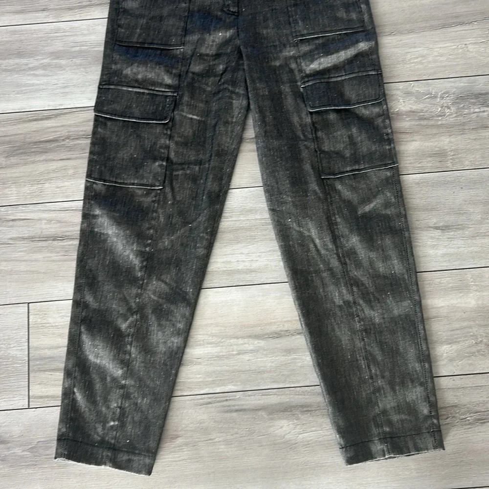 WHBM linen blend tapered ankle pants size 4 gray